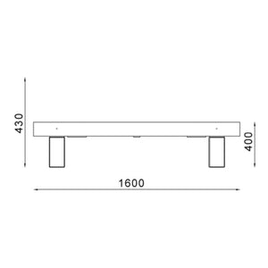Panca da giardino modello roma in acciaio lunghezza 160 cm