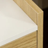 Comodino moderno con 2 Prese, 2 porte USB e Cassetto in truciolato, 40x40x60cm, Color Legno