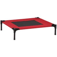 Cuccia Estiva Brandina per Cani fino a 18kg da Esterno e Interno Lettino per Animali 76x61x18 cm, Rosso