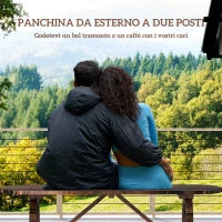 Panchina da Giardino con Gambe a Ruota di Carro e Seduta a Doghe, 120x29x39cm, Marrone