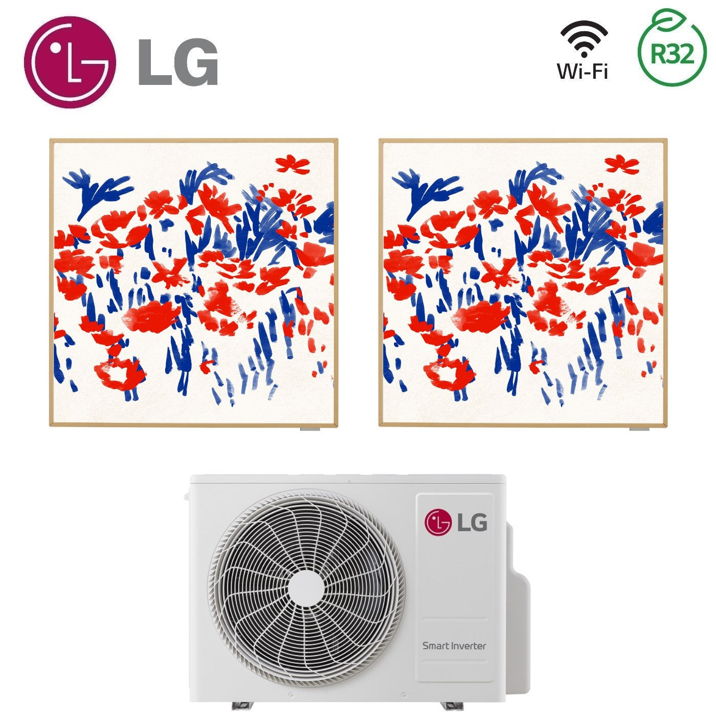 Condizionatore LG Dual Split Inverter serie ARTCOOL GALLERY PHOTO 9+9 con MU2R17 R-32 Wi-Fi integrato 9000+9000