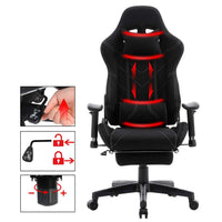 Sedia da ufficio sportiva sedia da gaming ufficio rivestimento in tessuto nero 19_0000371