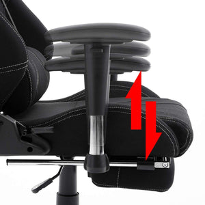 Sedia da ufficio sportiva sedia da gaming ufficio rivestimento in tessuto nero 19_0000371