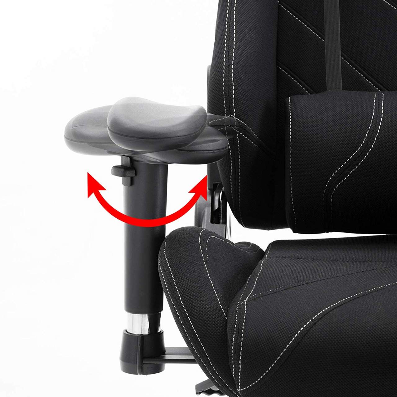 Sedia da ufficio sportiva sedia da gaming ufficio rivestimento in tessuto nero 19_0000371