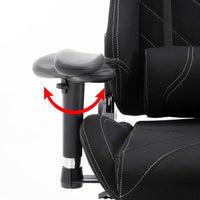 Sedia da ufficio sportiva sedia da gaming ufficio rivestimento in tessuto nero 19_0000371