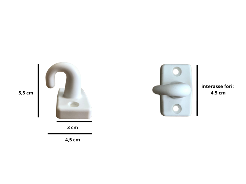 Braccetti per Tende da Sole in Alluminio 50 cm Coppia Kit con Ganci Vari Colori