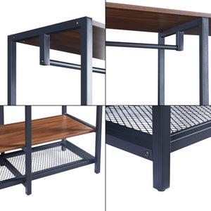 Organizzatore Guardaroba Larem Mobile Porta Abiti - Nero / Effetto Noce [en.casa]