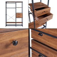 Organizzatore Guardaroba Larem Mobile Porta Abiti - Nero / Effetto Noce [en.casa]