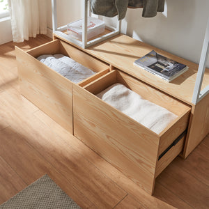 Armadio Aperto Egmating per Guardaroba 180 x 120 x 40 cm - Effetto Rovere / Bianco [en.casa]