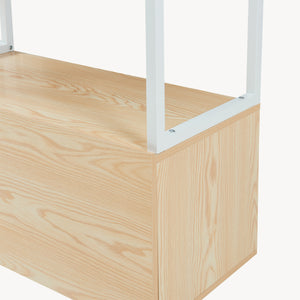 Armadio Aperto Egmating per Guardaroba 180 x 120 x 40 cm - Effetto Rovere / Bianco [en.casa]