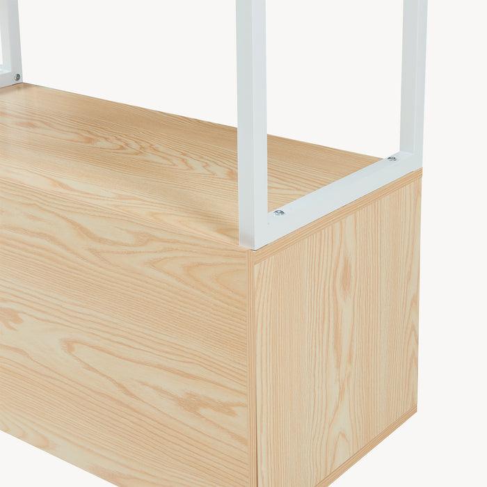 Armadio Aperto Egmating per Guardaroba 180 x 120 x 40 cm - Effetto Rovere / Bianco [en.casa]