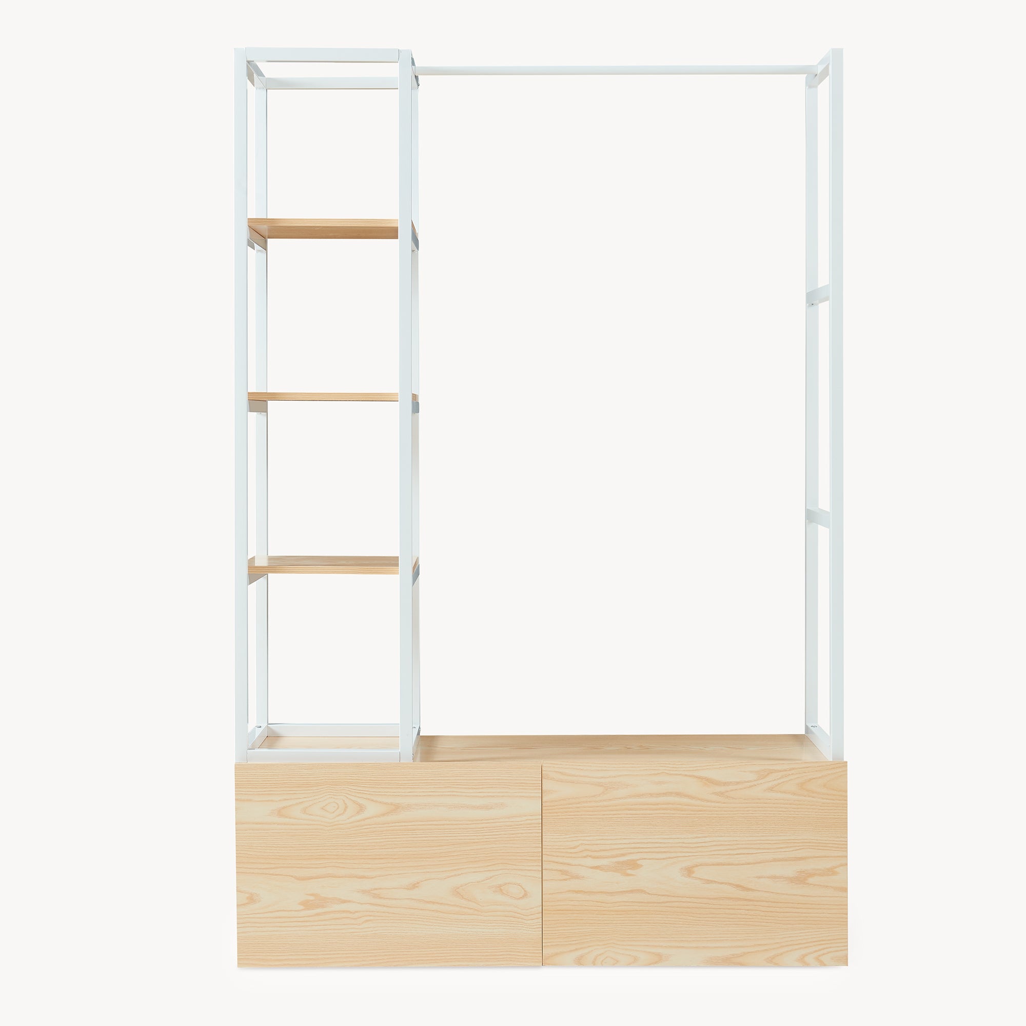 Armadio Aperto Egmating per Guardaroba 180 x 120 x 40 cm - Effetto Rovere / Bianco [en.casa]