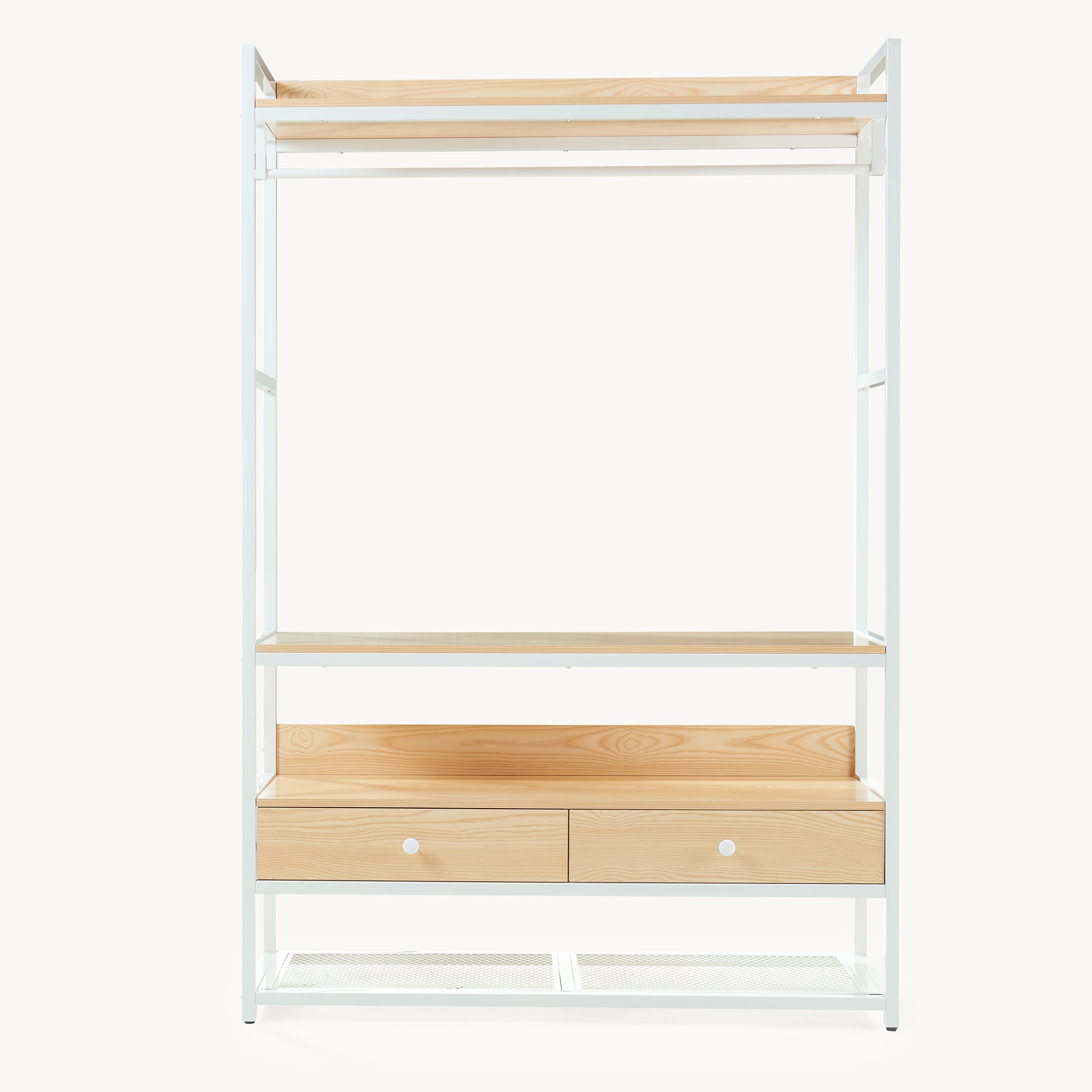 Armadio Aperto Isen per Guardaroba 180 x 120 x 40 cm - Effetto Rovere / Bianco [en.casa]