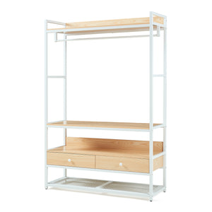 Armadio Aperto Isen per Guardaroba 180 x 120 x 40 cm - Effetto Rovere / Bianco [en.casa]