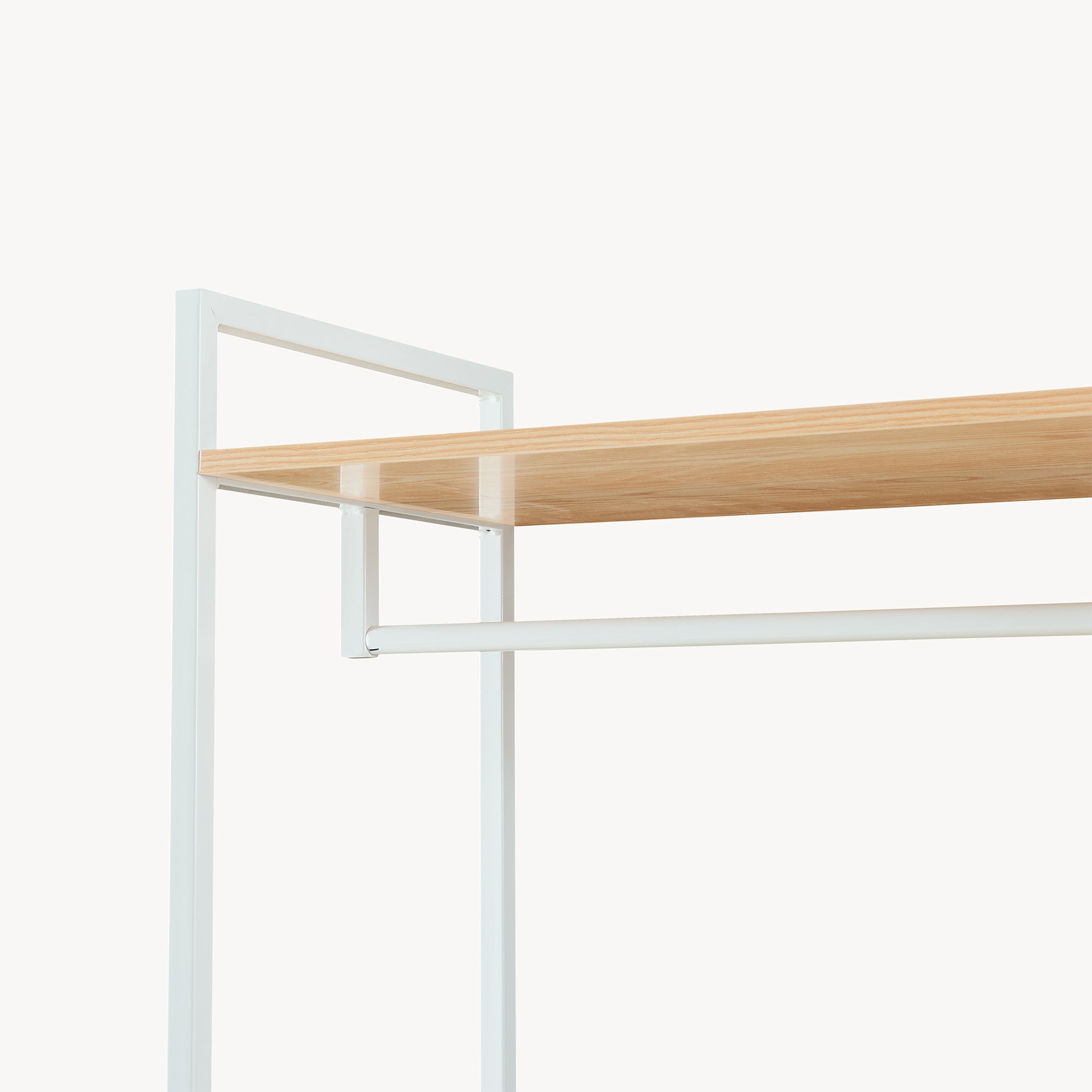 Organizzatore Guardaroba Larem Mobile Porta Abiti con Ripiani - Bianco / Effetto Rovere [en.casa]