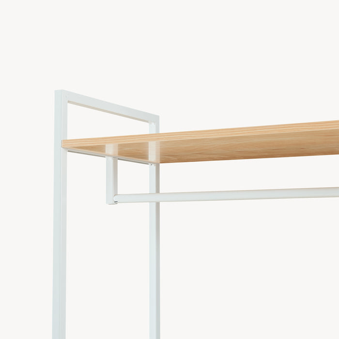 Organizzatore Guardaroba Larem Mobile Porta Abiti con Ripiani - Bianco / Effetto Rovere [en.casa]