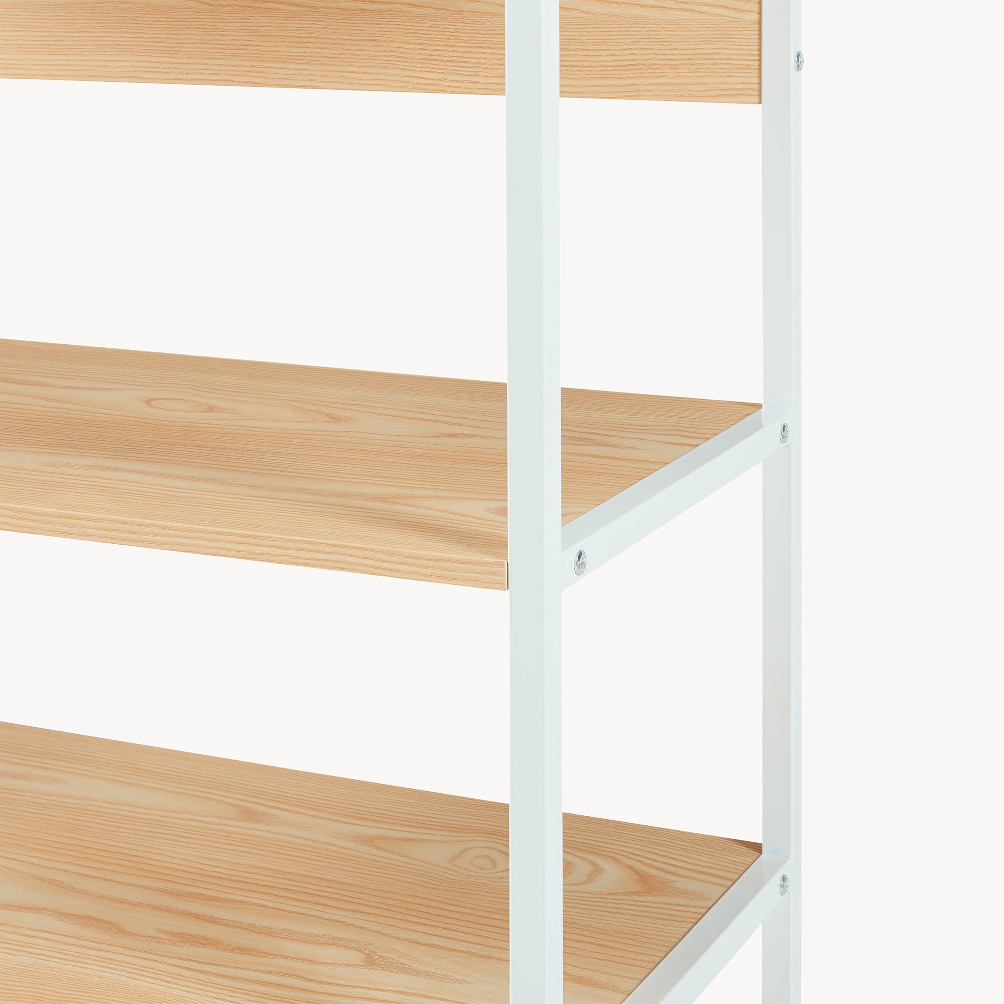 Organizzatore Guardaroba Larem Mobile Porta Abiti con Ripiani - Bianco / Effetto Rovere [en.casa]