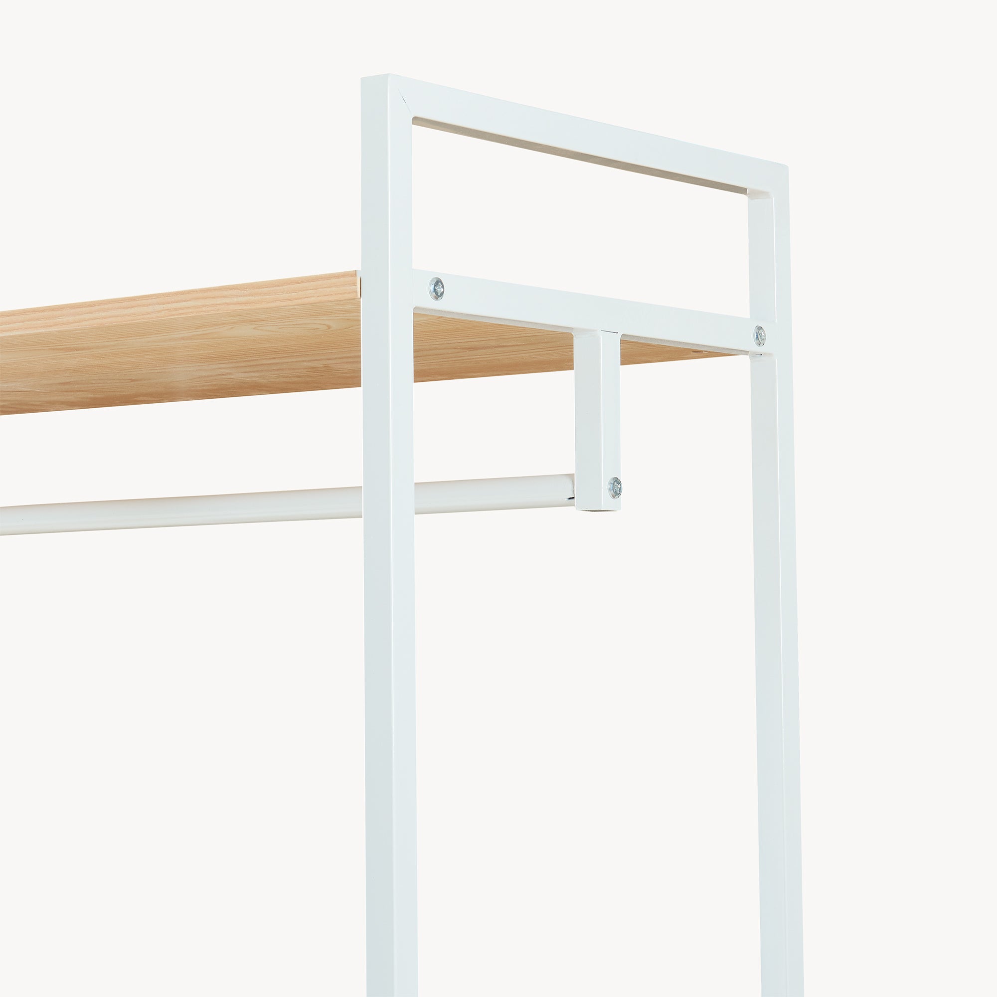 Organizzatore Guardaroba Larem Mobile Porta Abiti con Ripiani - Bianco / Effetto Rovere [en.casa]