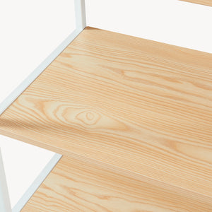 Organizzatore Guardaroba Larem Mobile Porta Abiti con Ripiani - Bianco / Effetto Rovere [en.casa]