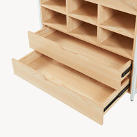 Organizzatore Guardaroba Larem Mobile Porta Abiti con Scomparti - Bianco / Effetto Rovere [en.casa]