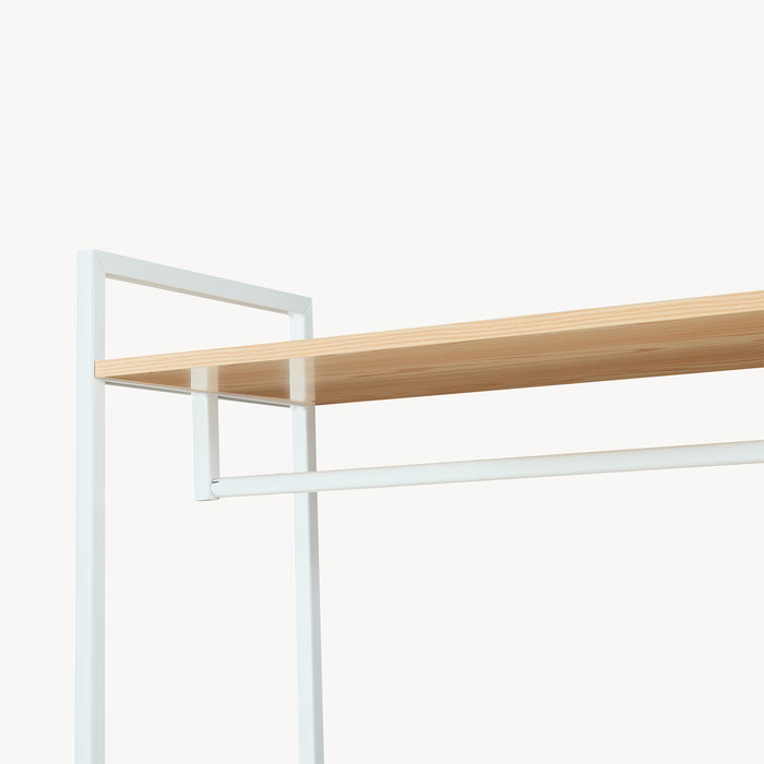 Organizzatore Guardaroba Larem Mobile Porta Abiti con Scomparti - Bianco / Effetto Rovere [en.casa]