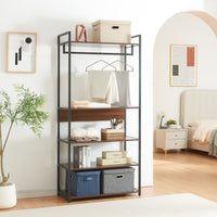 Set Larem 3 Mobili Organizzatori Guardaroba 288 cm Set A - Nero / Effetto Noce [en.casa]