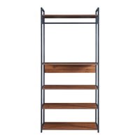 Set Larem 2 Mobili Organizzatori Guardaroba 204 cm Set A - Nero / Effetto Noce [en.casa]