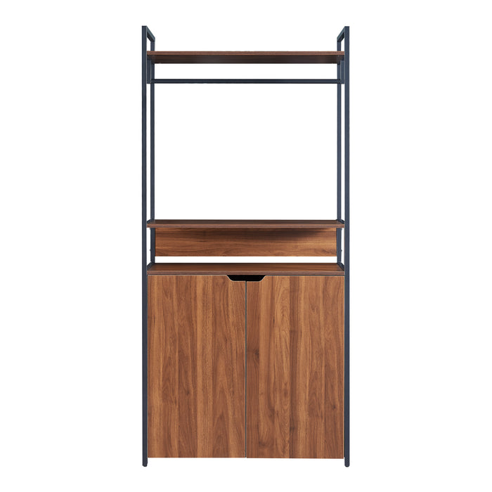 Set Larem 2 Mobili Organizzatori Guardaroba 168 cm Set A - Nero / Effetto Noce [en.casa]