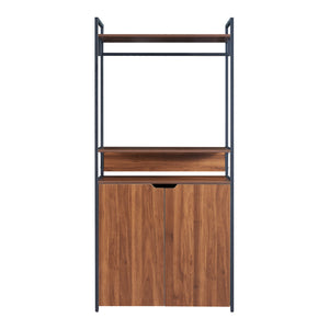 Set Larem 2 Mobili Organizzatori Guardaroba 168 cm Set D - Nero / Effetto Noce [en.casa]