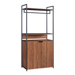 Set Larem 2 Mobili Organizzatori Guardaroba 168 cm Set D - Nero / Effetto Noce [en.casa]