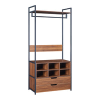 Set Larem 3 Mobili Organizzatori Guardaroba 288 cm Set F - Nero / Effetto Noce [en.casa]