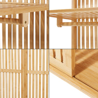 Stand Appendiabiti Ypäjä in Bambù con Ripiani e Barra Porta Abiti 187 x 80 x 47 cm [en.casa]