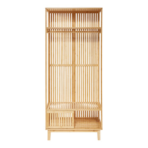 Stand Appendiabiti Ypäjä in Bambù con Ripiani e Barra Porta Abiti 187 x 80 x 47 cm [en.casa]