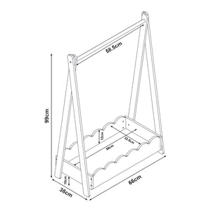 Stand Appendiabiti Vestnes a Forma di Capanna per Cameretta 99 x 66 x 38 cm - Rosa [en.casa]