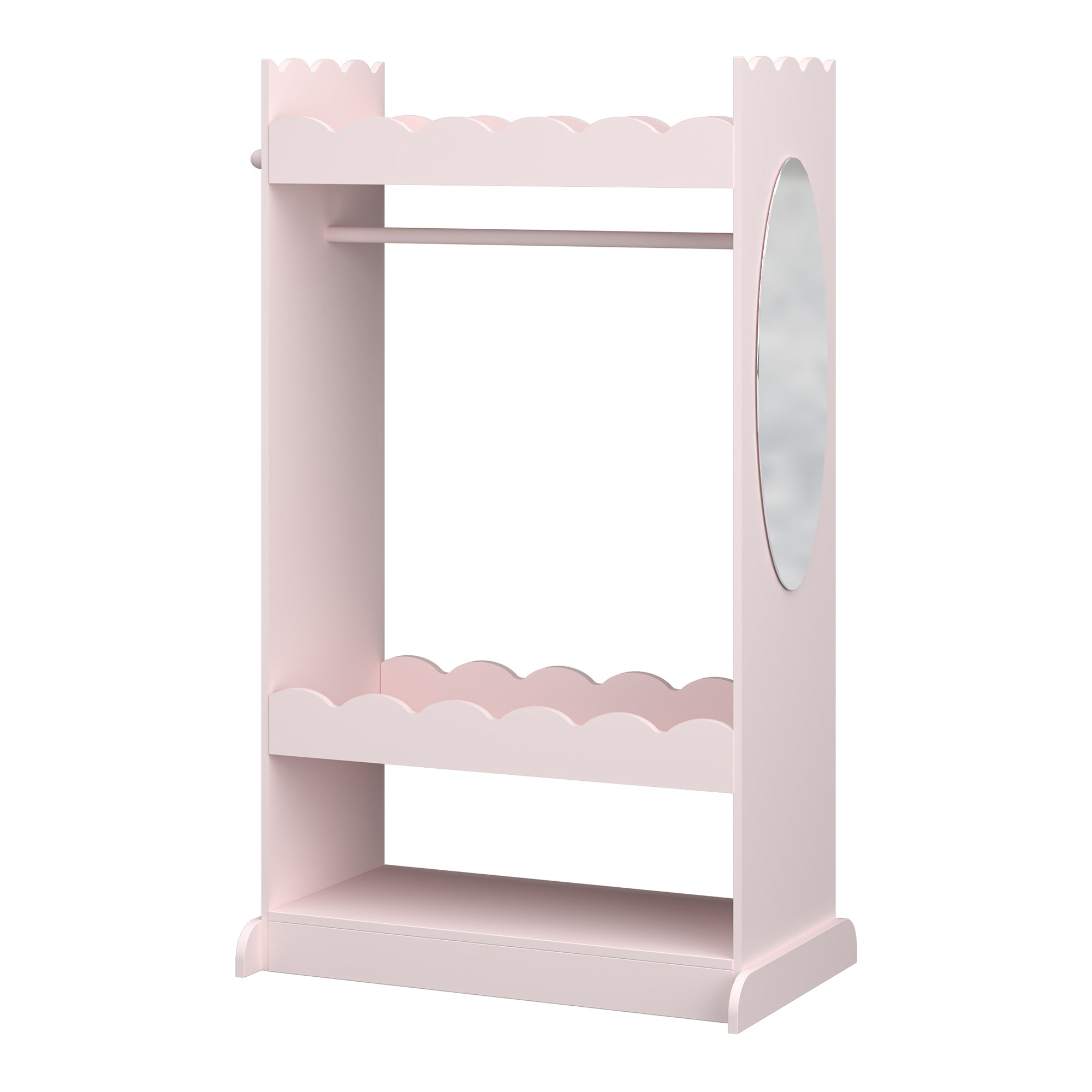 Guardaroba Vestnes per Cameretta con Specchio 115 x 63 x 38 cm - Rosa [en.casa]