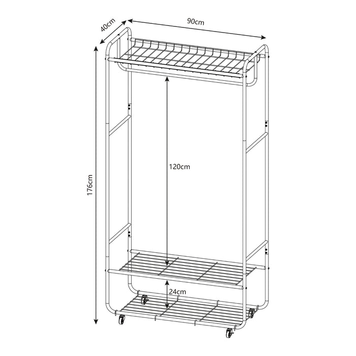 Stand Appendiabiti Vestvågøy in Acciaio - Nero [en.casa]