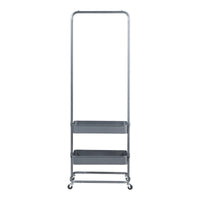 Stand Appendiabiti a Rotelle Kumad con 2 Ceste Portaoggetti - Grigio Scuro [en.casa]