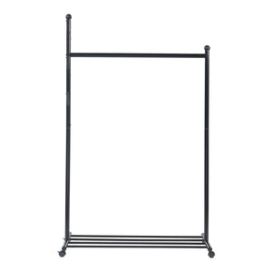 Stand Appendiabiti Snåsa con Rotelle 170x105x43 cm Metallo Nero [en.casa]