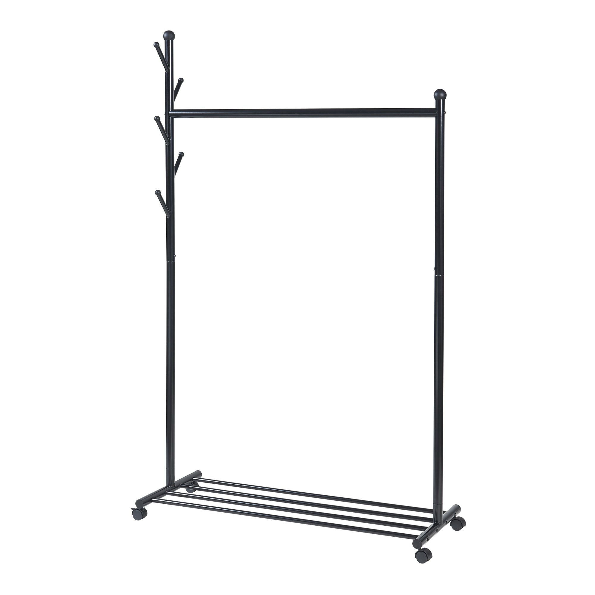 Stand Appendiabiti Snåsa con Rotelle 170x105x43 cm Metallo Nero [en.casa]