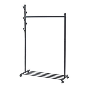 Stand Appendiabiti Snåsa con Rotelle 170x105x43 cm Metallo Nero [en.casa]