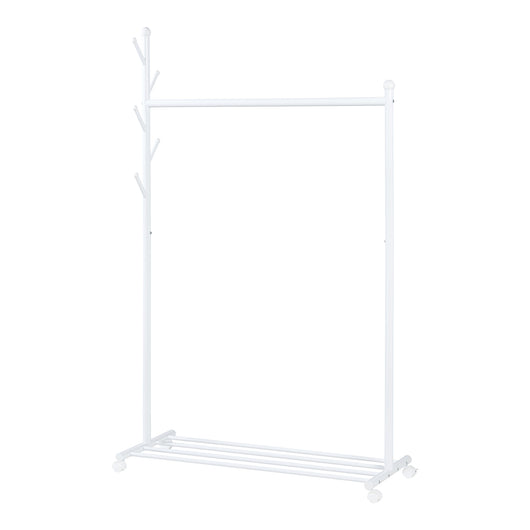 Stand Appendiabiti Snåsa con Rotelle 170x105x43 cm Metallo Bianco [en.casa]