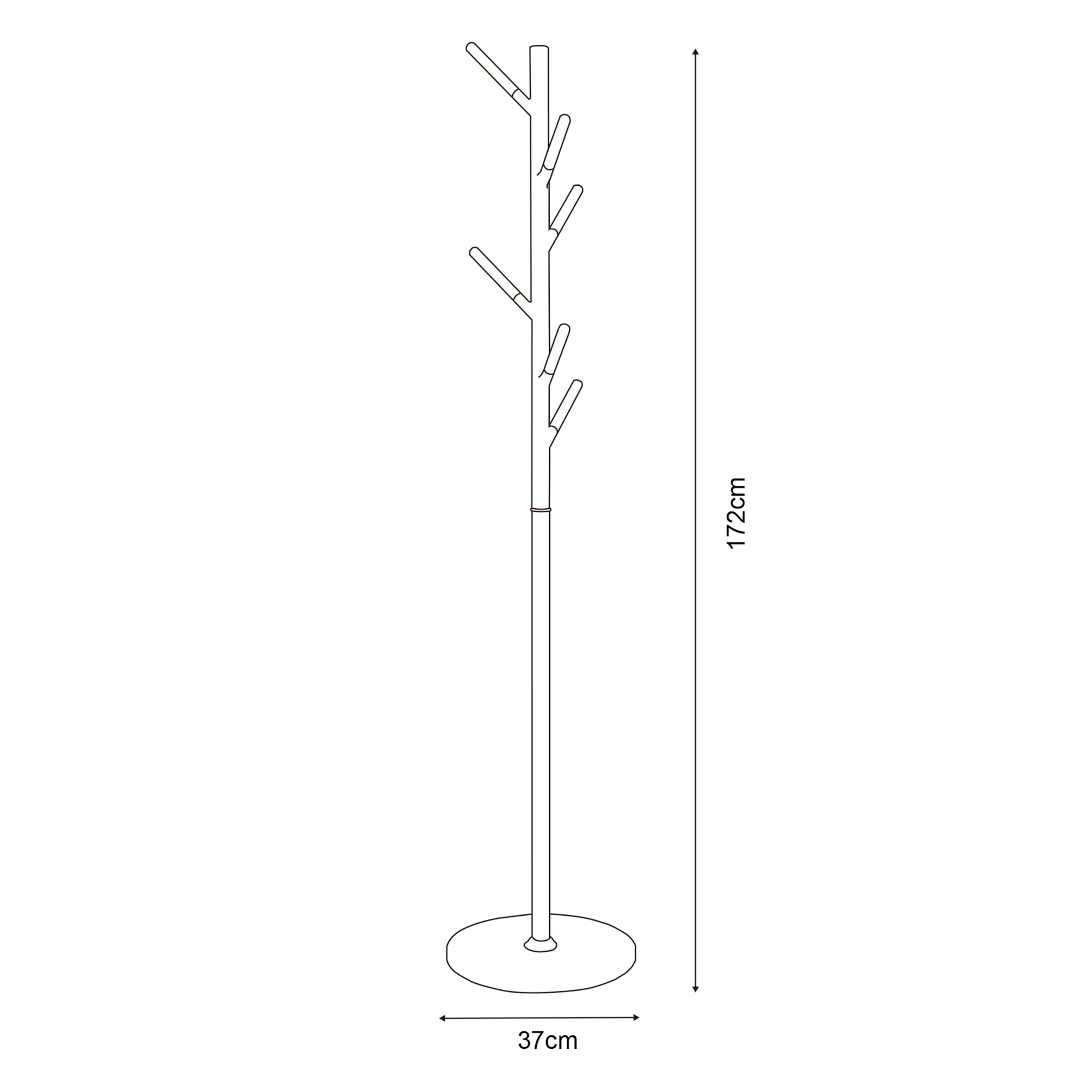 Appendiabiti da Terra Nacka Design Albero Altezza 172 cm Nero [en.casa]