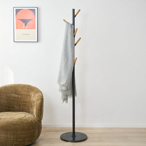 Appendiabiti da Terra Nacka Design Albero Altezza 172 cm Nero [en.casa]