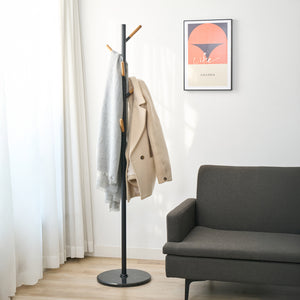 Appendiabiti da Terra Nacka Design Albero Altezza 172 cm Nero [en.casa]