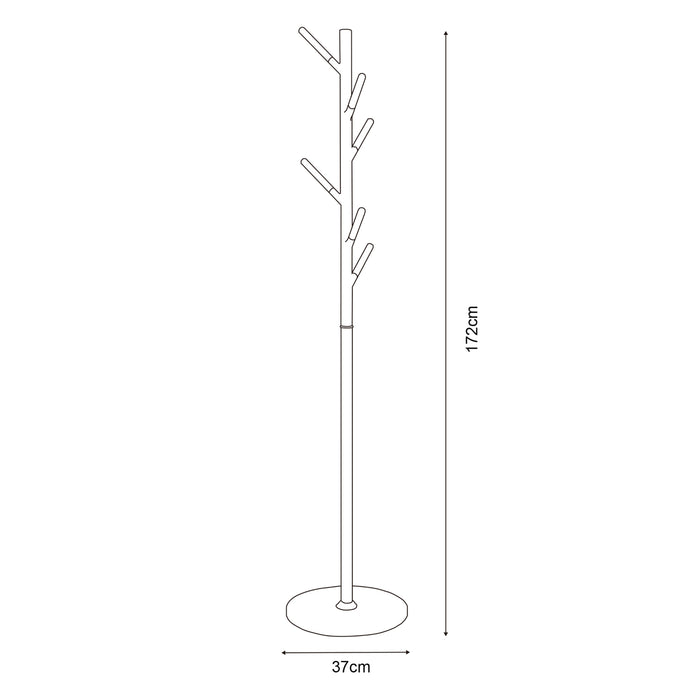 Appendiabiti da Terra Nacka Design Albero Altezza 172 cm Bianco [en.casa]