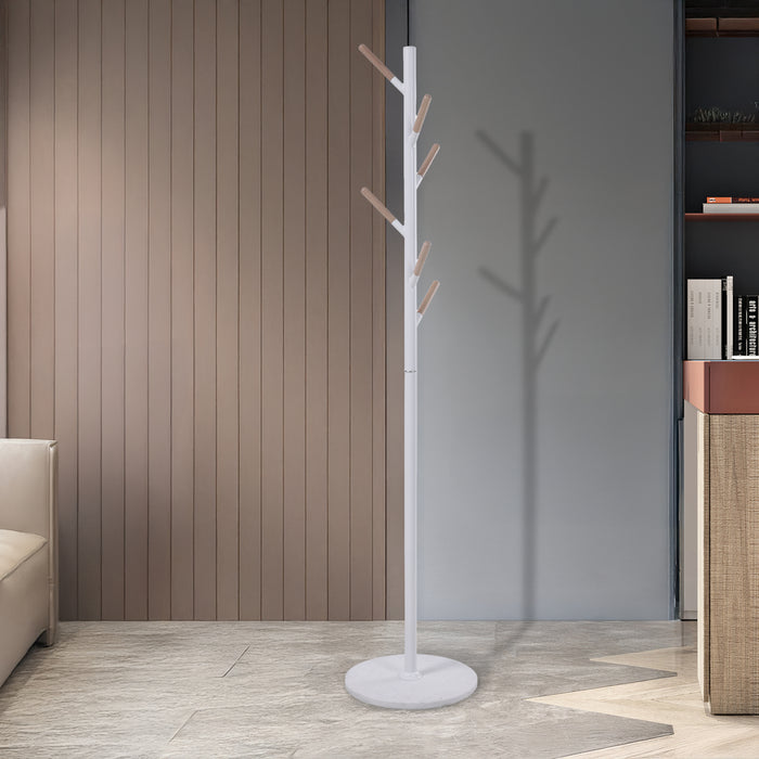 Appendiabiti da Terra Nacka Design Albero Altezza 172 cm Bianco [en.casa]