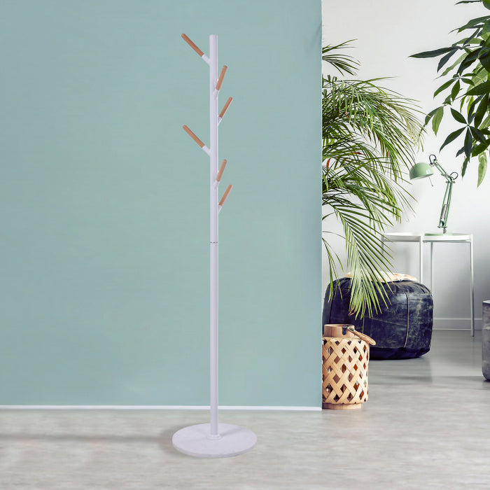 Appendiabiti da Terra Nacka Design Albero Altezza 172 cm Bianco [en.casa]