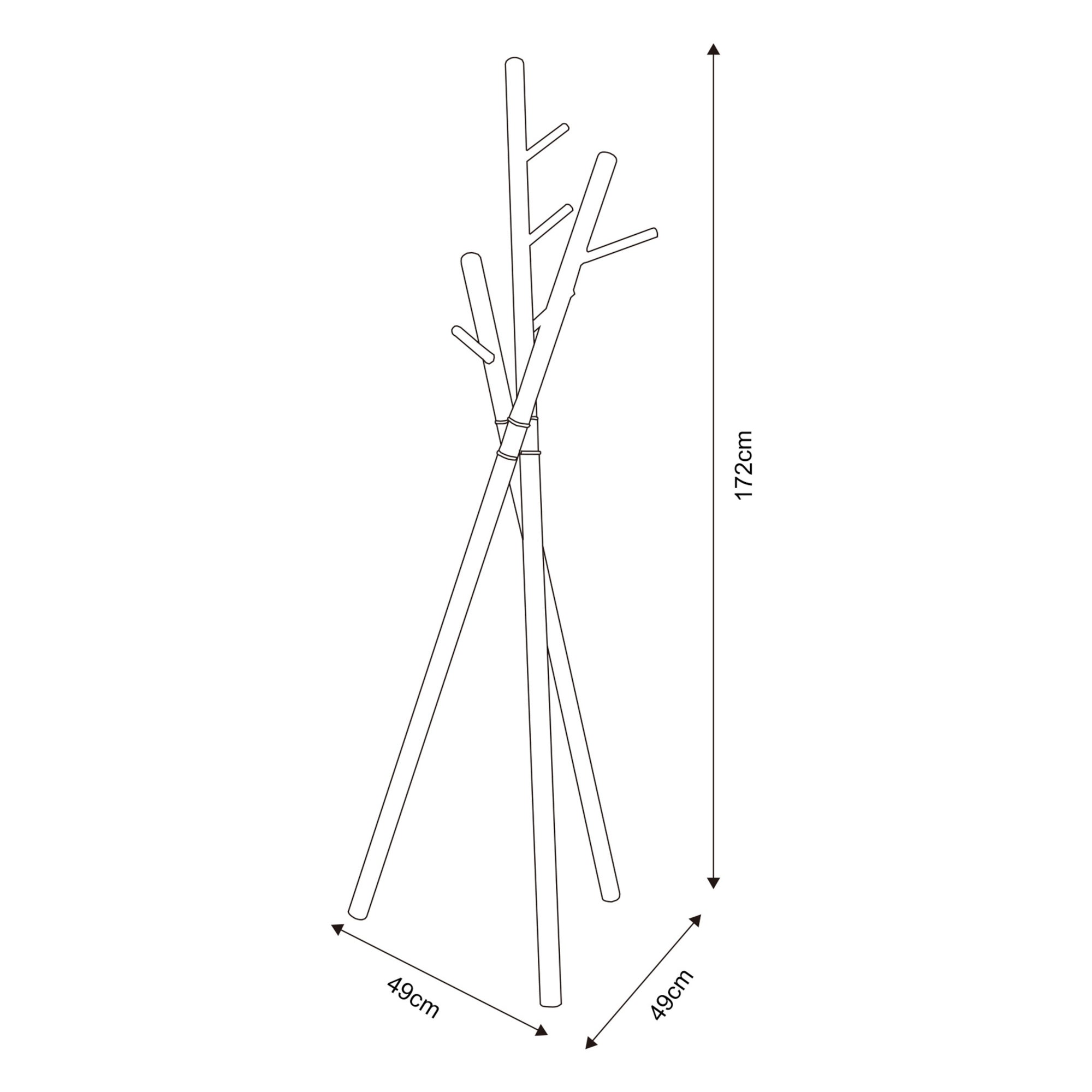 Appendiabiti da Terra Laerdal Porta Abiti Treppiede in Acciaio 172x49x49 cm Bianco [en.casa]