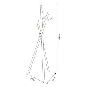 Appendiabiti da Terra Laerdal Porta Abiti Treppiede in Acciaio 172x49x49 cm Bianco [en.casa]