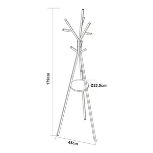 Appendiabiti da Terra Edet con Ripiano in Metallo Altezza 179 cm - Nero [en.casa]